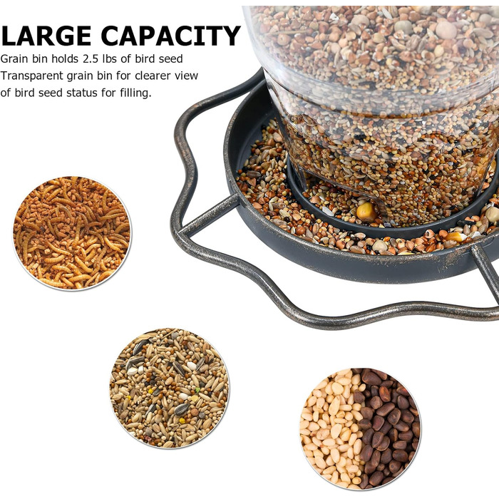 Годівниця для птахів Sanoto, підвісна, складна, вологостійка, для балкона та саду, золота