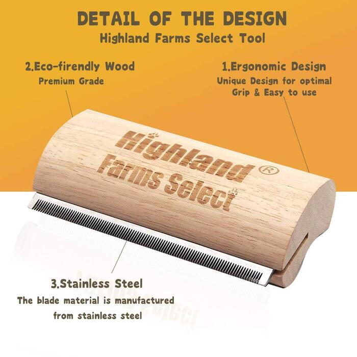 Інструмент для догляду за шерстю собак, котів та коней: ергономічна дерев'яна щітка для грумінгу, професійний гребінець для тварин, безболісний для короткої та довгої шерсті, видаляє бруд - 6,5 см (Д)