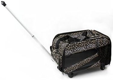 Транспортна сумка для домашніх тварин DBEST Products, середнього розміру, м'які стінки, складана, для собак та котів, схвалена авіаперевізниками, сумка-переноска Leopard