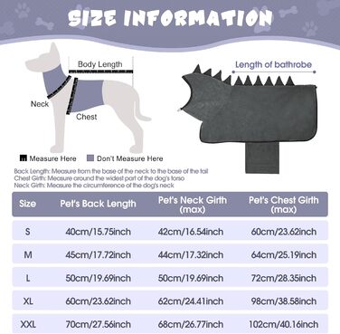 Рушник для собак з мікрофібри, швидковисихаючий, регульований, надзвичайно поглинаючий для середніх та великих собак, легко одягається (Сіро-зелений, Сіро-чорний, S)