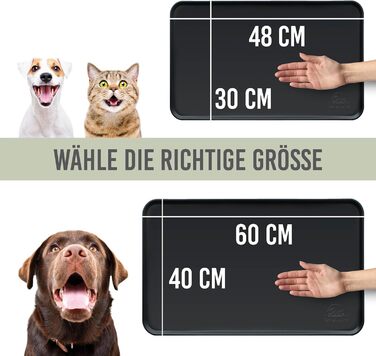 Силіконовий килимок під миску для собак та котів, 60x40 см, чорний, нековзний