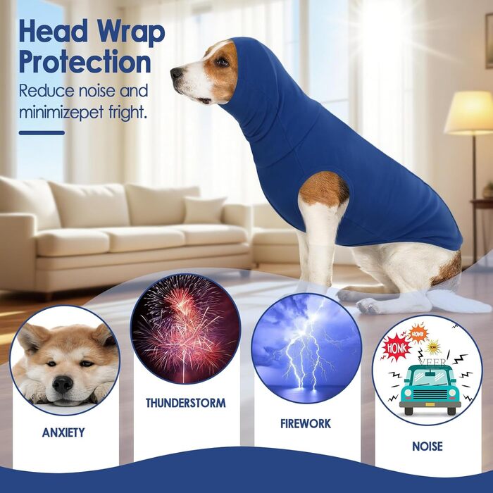 Светр для собак великих порід, теплий флісовий светр для собак, зимовий светр з високим коміром, Haustiere (XXXL, блакитний)