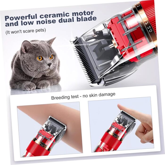 Машинка для стрижки тварин TOYANDONA бездротова з LED-дисплеєм, тиха, миється, багатофункціональна для собак та котів. З регульованими насадками-гребінцями