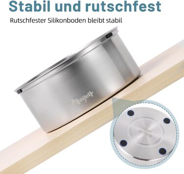 Нержавійна миска для води для собак Nayelf, 1л, анти-салю, не слизька, не протікає, для маленьких та середніх собак