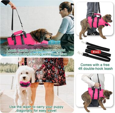 Жилет для плавання собак Fragralley, зелений (рожевий, XS)