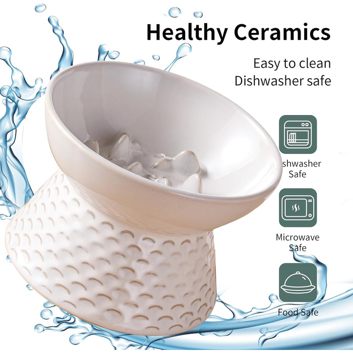 Керамічна годівниця для котів Qcapet, піднята миска для їжі