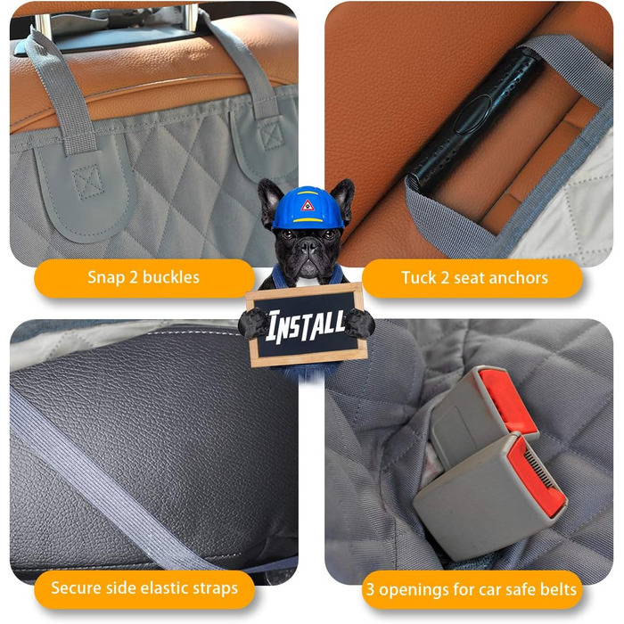 Авточохол на сидіння для собак з віконцем та боковою клапаною, водовідштовхуючий та нековзний, для автомобілів, вантажівок та SUV (144 см x 129 см)