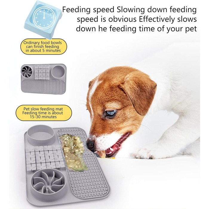 Повільний годівник для собак - килимок-головоломка, килимок для іграшок, сірий L