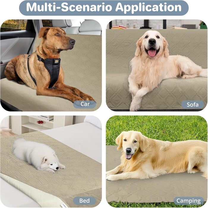 Водонепроникний килимок для собак, антиковзаюча підстилка для собак, захист дивану та ліжка, міцна підстилка для котів, захисний килимок, що можна прати, для дивану, ліжка, авто, у дорогу, хакі, 137x208 см