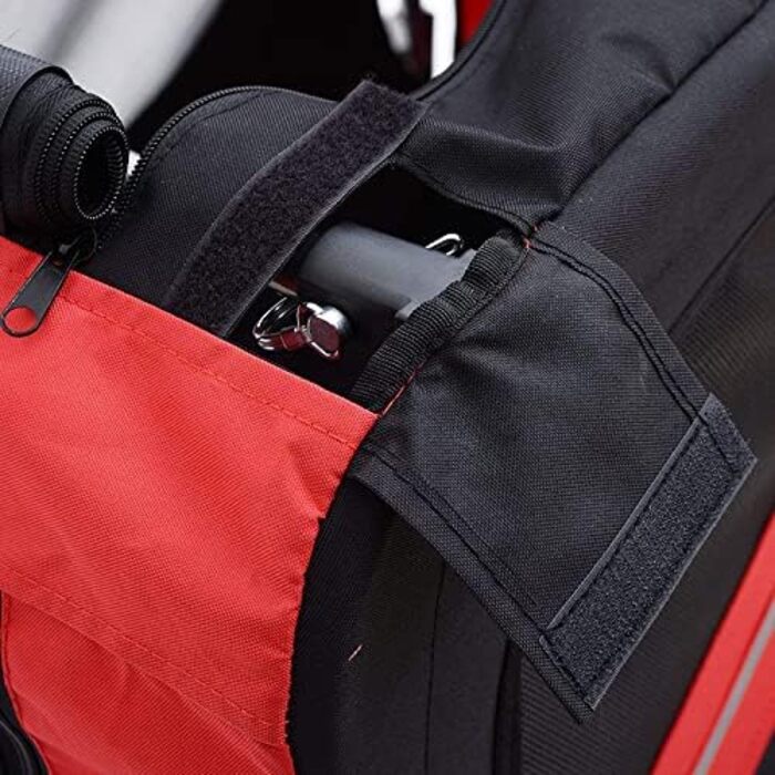 Багатофункціональний велопричіп 2-в-1: для дітей та домашніх тварин. Велосипедний причіп-візок, 2 місця, 137x73x90 см (червоний та чорний)