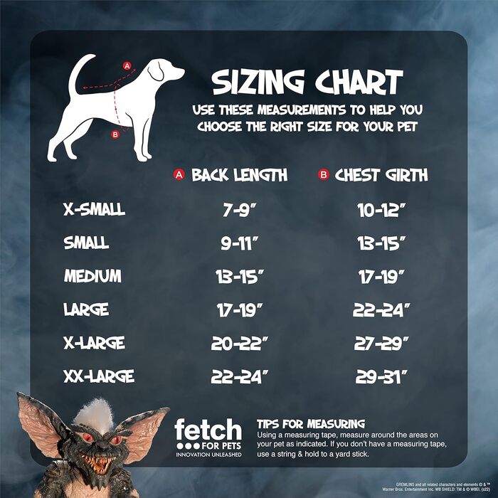 Костюм на Хелловін для собак Gremlins від Warner Bros, зелений, розмір M | Офіційний ліцензований товар