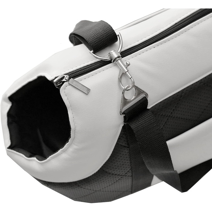 Сумка-переноска для собак та котів Boutique Zoo, чорно-біла (штучна шкіра), до 5 кг