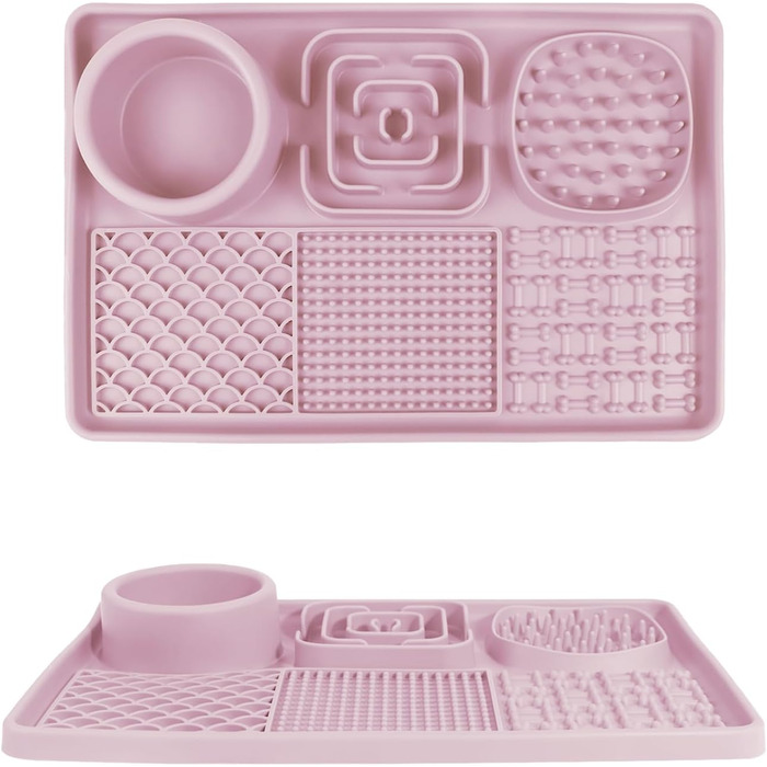 Силіконовий килимок для собак та котів Upgrade XL з великим присоском (без BPA) - Рожевий