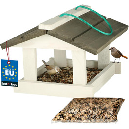 Дерев'яний годівничка для птахів KOTARBAU® з безкоштовним кормом 0,5 кг