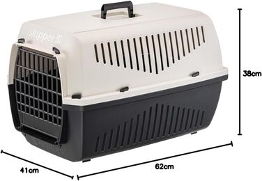 Переноска для котів та собак Ferplast SKIPPER 3, 62x41x38 см, пластик, бежева