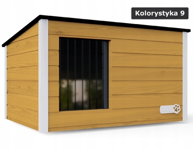 Велика утеплена будка XL з лежаком для собак + штора