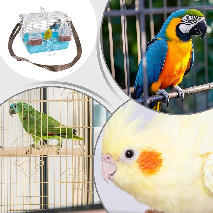 Клітка-переноска Vogel Reisekäfig для хвилястих папужок | Міцна переноска для дрібних тварин, для перевезення та до ветеринара (блакитна)