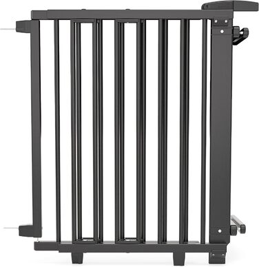 Безпечне ворота Geuther Oris для сходів | Дерев'яне захисне ворота для дітей, чорний колір, 67-95 см, з кріпленням для поручнів