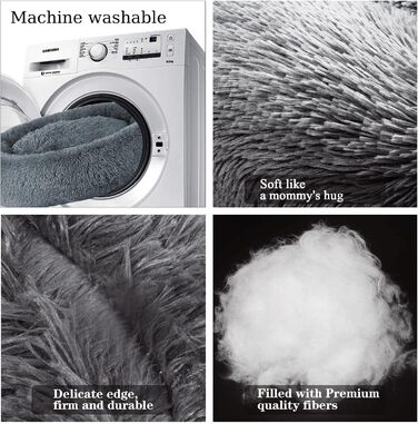 Кругле лежанка-донатик для собак великих та середніх порід, 70 см, сірий колір, плюш, анти-стрес, м'яка, пухнаста, для собак та цуценят