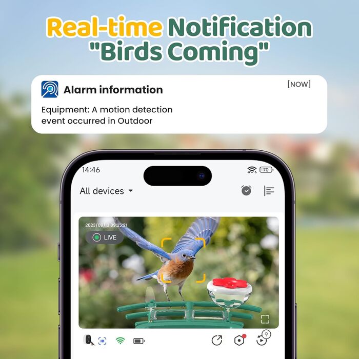 Кормушка для птахів з камерою Vogelhaus: сонячна, 2K, Wi-Fi, водонепроникна (IP66), для любителів птахів, з AI-відстеженням, безпечна для білок