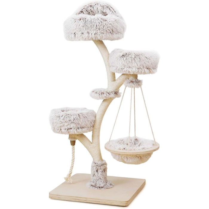 Кігтеточка для котів Fudajo Designer у вигляді дерева, 130 см, з плюшем та сизалем, з гамаком, для лазіння та відпочинку