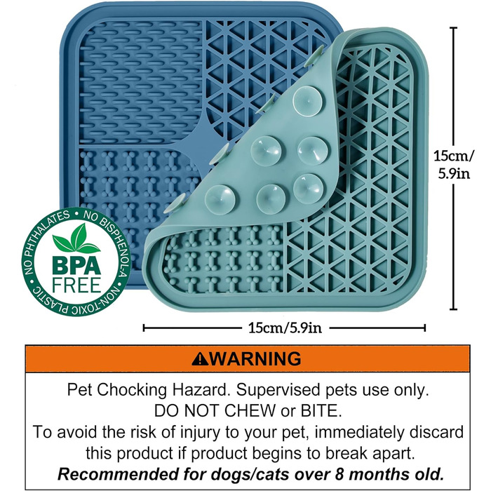 Лежанка-лікувальна килимок OHMO Schleckmatte для собак великих порід, цуценят та котів - 2 шт. Милий дизайн кактуса, для зняття тривоги та повільного годування, харчовий силікон (Кораловий&Вишневий)