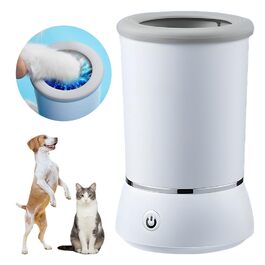 Автоматичний очисник лап для собак, електричний, USB, силіконова щітка, 360°, для собак та котів (білий)