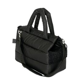 PAW WOW переносна сумка для собак SARA | стильна переноска для маленьких собак | водо- та вітростійка | з підкладкою з тедді, регульований плечовий ремінь, зовнішня кишеня (Чорний)