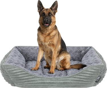 Квіткове ліжко для собак великих порід, котів, корзина для собак, миється, пухнасте ліжко для собак, м'яке та тепле собаче ліжко, 90 * 68 * 19 см XL (90*68*19cm) (сірий, XXL (105*83*19cm))