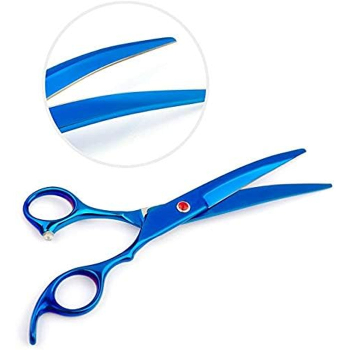 Професійні ножиці для собак 7 дюймів, набір 4 шт. (прямі, вигнуті, розріджувачі)