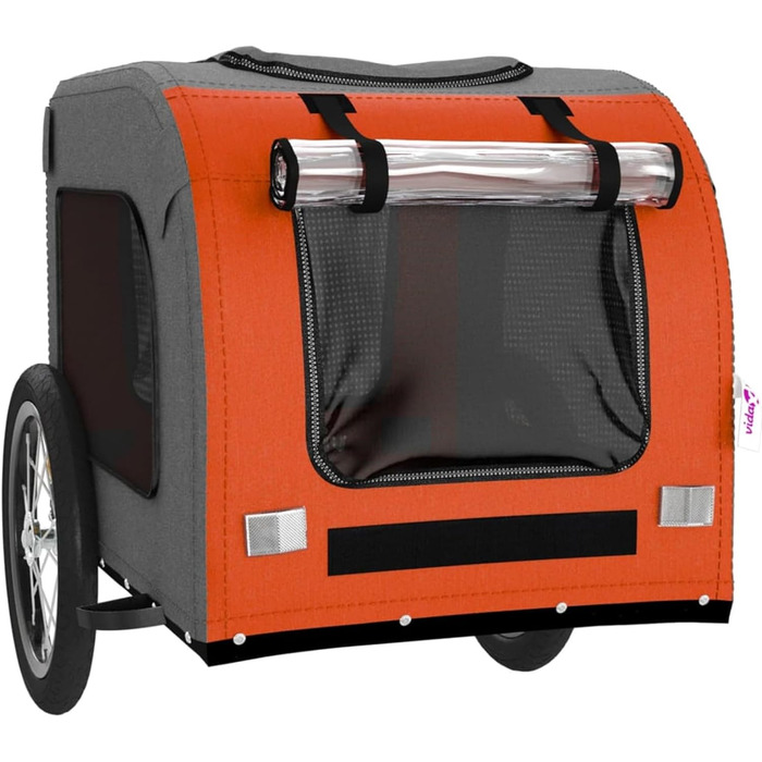 Ферштанґер для велосипеда Festnight для собак, вантажний причіп, транспортний причіп, Oxford-Gewebe, 45 кг, 125 x 64 x 66 см, помаранчево-сірий