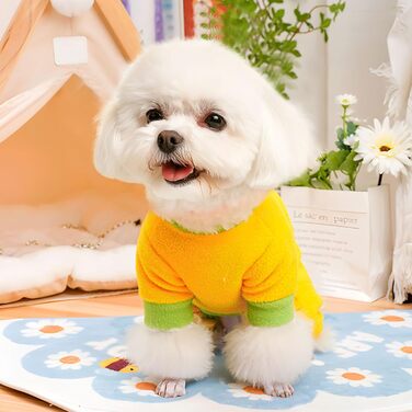 Піжама для собак маленьких порід, фліс, теплий пуловер, комплект 2 шт., X-Small (довжина спини до 22 см), зелений