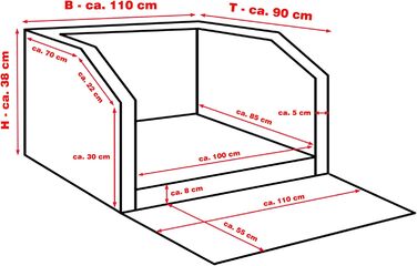CopcoPet Автомобільне ліжко для собак у багажник, 100x70x38 см, штучна шкіра, захист багажника, водовідштовхувальне, стійке до подряпин, з захисним покривалом, антиковзаюче, міцне, для подорожей (Чорний, 110x90 см з системою ременів)