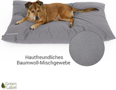 М'яке ліжко для собак великих порід Doctor Bark GreenLabel: велике, зручне, легко миється, світло-сірий колір