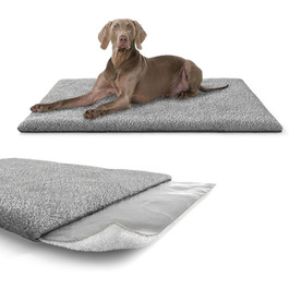 Килимок для собак Knuffelwuff Melbourne самонагріваючийся, 100x70 см, сірий. З ізолюючим шаром повітря, активне нагрівання при вологості, імітація овечої шкури, легко чиститься, форма стабільна.