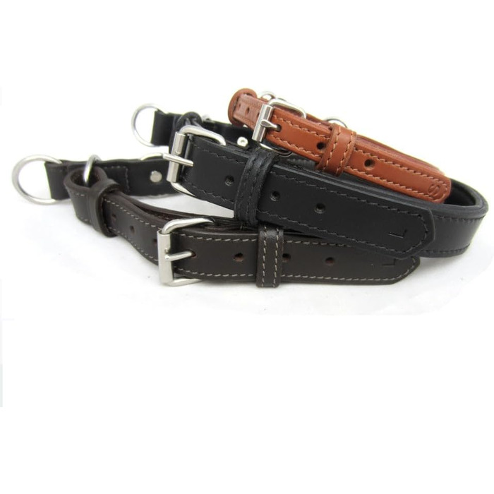 Шкільний нашийник для собак з зупиркою, з м'якої шкіри Nappa, розмір XXL, колір Cognac-Hazelnut