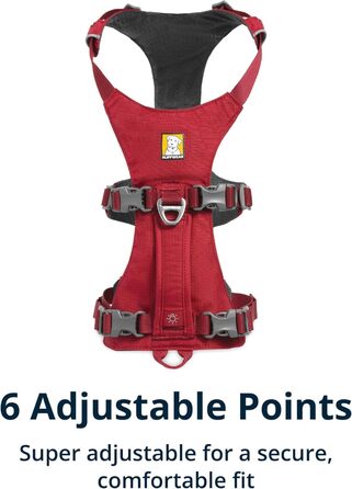 RUFFWEAR Flagline шлейка для собак, відбивна, м'яка, з ручкою, проти ривків, червона, XXS