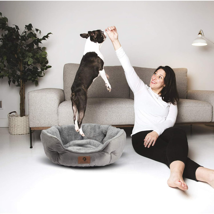Крісло-ліжко для собак середніх порід, лежанка для котів, м'яке ліжко для цуценят та кошенят, вологостійке, з неслизьким дном, сірого кольору (Велике, 1 шт.)