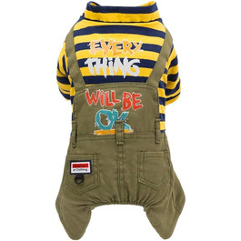 Теплий пуловер для собак та котів з капюшоном, джинсовий, з флісу, жовтий (M)