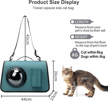 PETCUTE Транспортна сумка для собак та котів, складана, дихаюча, з регульованим плечовим ременем, знімний килимок, схвалена авіакомпаніями, чорна