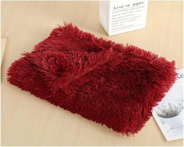 М'яка та зручна ковдра для котів та собак CuiGrün, 100х75 см, винно-червона