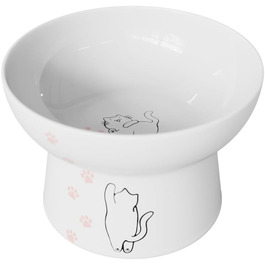 Підвищений годівниця для котів з порцеляни, антизворотний клапан, для вологого та сухого корму, безпечна та безстресова