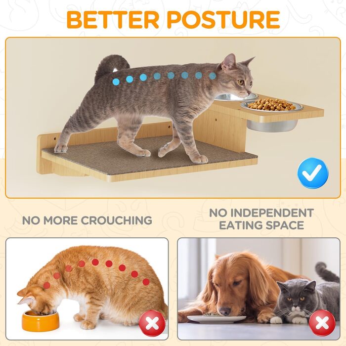 Меблі для котів MeowHomm: комплекс для лазіння, полиці, годівниці та ліжко на стіні