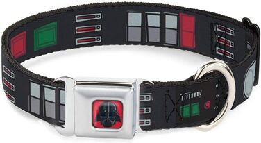Нашийник для собак Star Wars Дарта Вейдера, безпечна застібка, універсальний, чорний/сірий/червоний, 33-45,7 см, 3,8 см