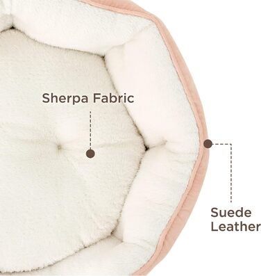 Ліжко для котів BEDSURE, рожеве, 51x48x15 см - м'яке, миється, для котів та маленьких собак