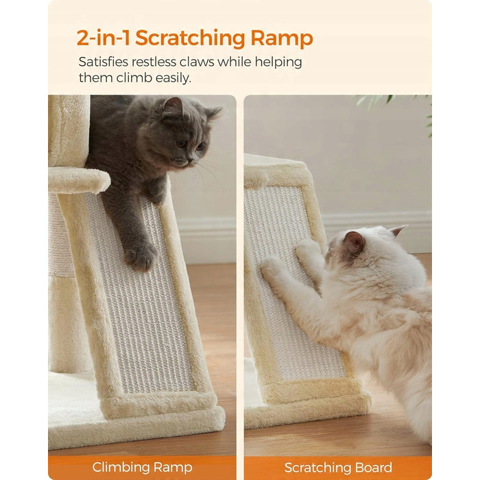 Комплекс для котів: дряпалка, будинок-будка та лежанка, 107 см