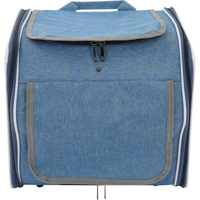 Рюкзак для собак і котів на велосипеді 32x29x39 см, з сіткою та кишенями, до 7,5 кг (синьо-зелений)