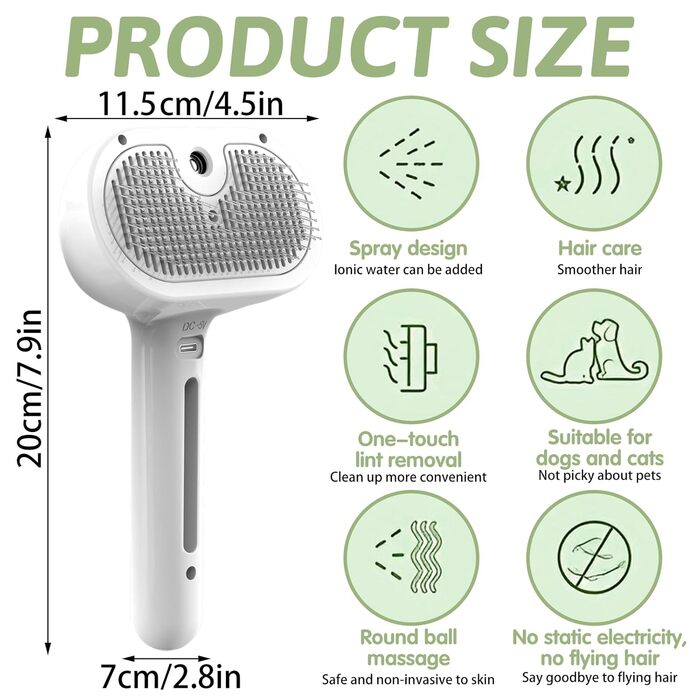 Парова щітка для котів Kurzhaar: видаляє шерсть та бруд, самоочисна, для короткої та довгої шерсті
