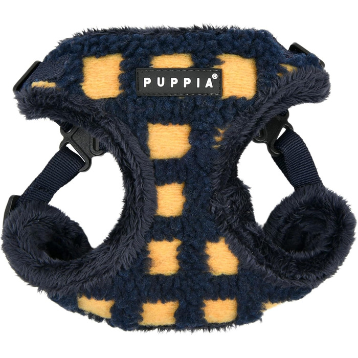 Шлейка для собак Puppia Stefan Comfort, тепла зимова, вафельний візерунок, регульована, для малих та середніх собак, синій, розмір S