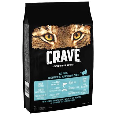 Сухий корм для дорослих котів Crave беззерновий з куркою, лососем та білою рибою, преміум-клас, 7 кг